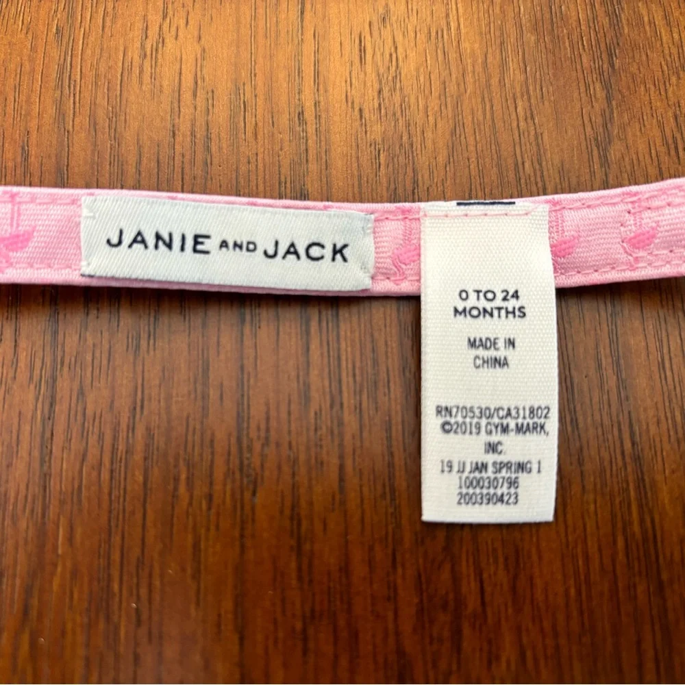 Janie and Jack pink flamingoes baby bow tie size 0-24M